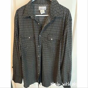 XL Wrangler Wrancher Paisley Pearl Snap Button Shirt